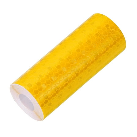 Uxcell Reflective Tape Strong Adhesive Safety Warning Reflector Tape, Waterproof Conspicuity for Trailers Trucks Yellow 10 Feet x 4 Inch