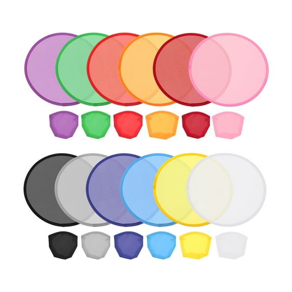 Uxcell 10" Foldable Flying Disc Folding Pocket Flying Disc Bulk Set 12 Colors 36 Pack