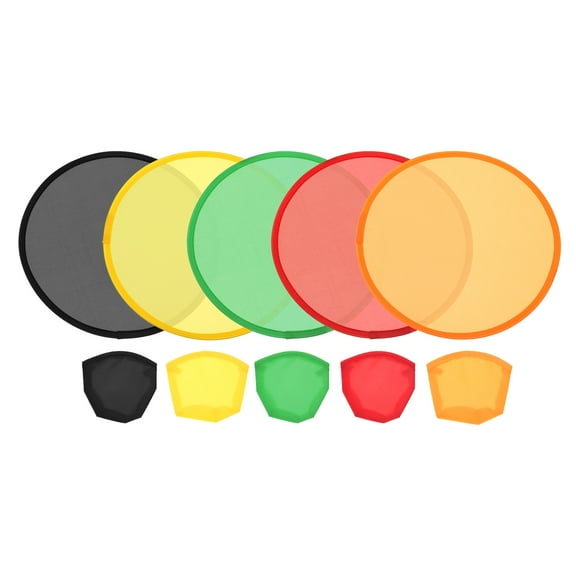 Uxcell 10" Foldable Flying Disc Folding Pocket Flying Disc Bulk Set 5 Color 10 Pack