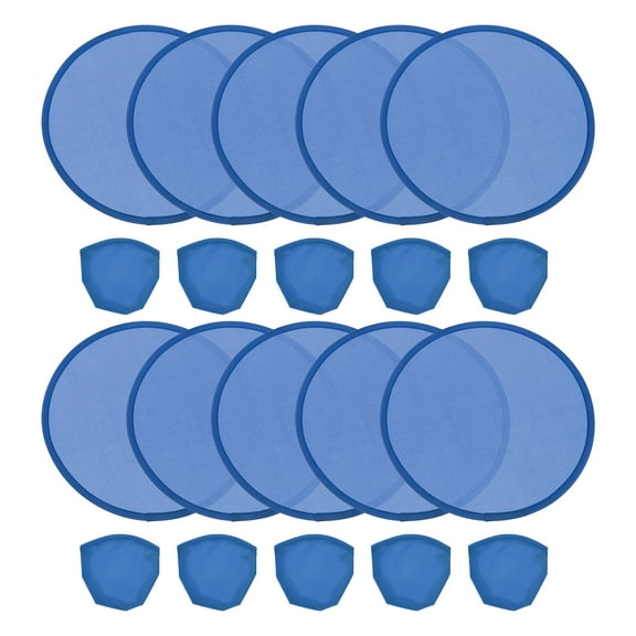 Uxcell 10" Foldable Flying Disc Folding Pocket Flying Disc Bulk Set Dark Blue 10 Pack