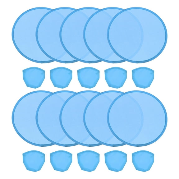 Uxcell 10" Foldable Flying Disc Folding Pocket Flying Disc Bulk Set Light Blue 10 Pack