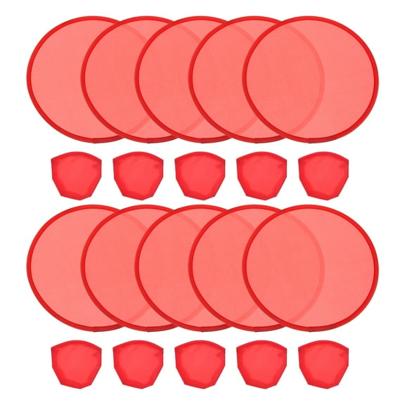 Uxcell 10" Foldable Flying Disc Folding Pocket Flying Disc Bulk Set Red 10 Pack