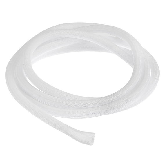 Uxcell 10 Ft - 1/2 in Expandable Braided Cable Sleeving, PET Split Sleeving Cable Management, White