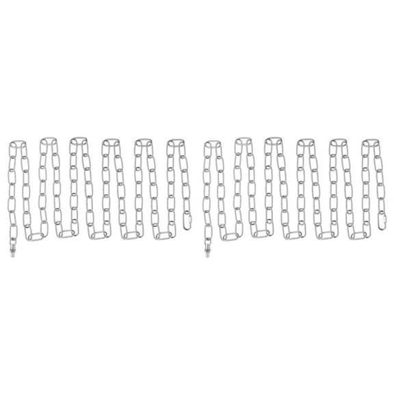 Uxcell 10 Ft Light Fixture Chain, 2 Set Lighting Chain with Quick Link Connectors Up to 110 lbs Silver Tone