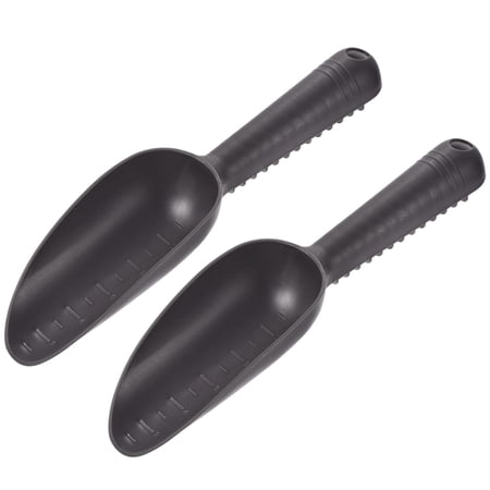 Uxcell 10'' Gardening Shovel Spoons Soil Scoops Transplanting Tools, Brown 2 Pack