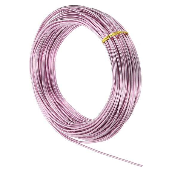 Uxcell 10 Gauge 2.5mm Aluminum Wire, 100 Feet Bendable Metal Craft Armature Wire, Light Pink
