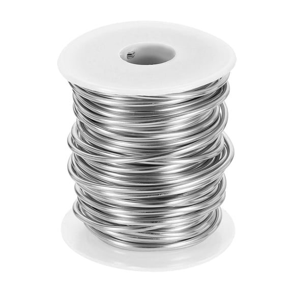 Uxcell 10 Gauge Aluminum Craft Wire 2.5mm 65.5ft Flexible Bendable Anodized Metal Jewelry Sculpting Wire for Jewelry Making Modelling Craft DIY, Bright Silver