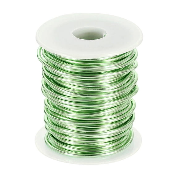 Uxcell 10 Gauge Aluminum Craft Wire 2.5mm 65.5ft Flexible Bendable Anodized Metal Jewelry Sculpting Wire for Jewelry Making Modelling Craft DIY, Grass Green