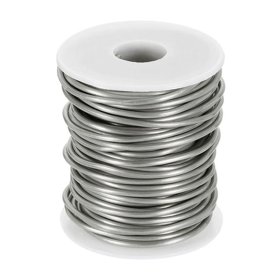 Uxcell 10 Gauge Aluminum Craft Wire 2.5mm 65.5ft Flexible Bendable Anodized Metal Jewelry Sculpting Wire for Jewelry Making Modelling Craft DIY, Silver Tone