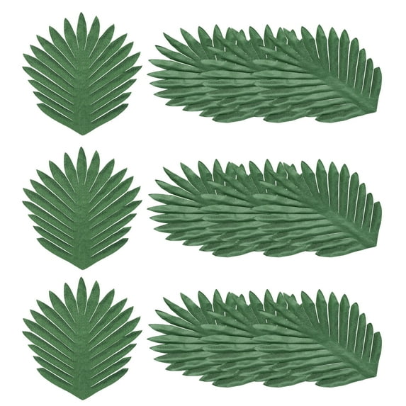 Uxcell 10" Green Palm Leaves, 24 Pack Artificial Palm Leaves Faux Palm Fronds Fake Palm Leaf Tree Leaves, Style 24