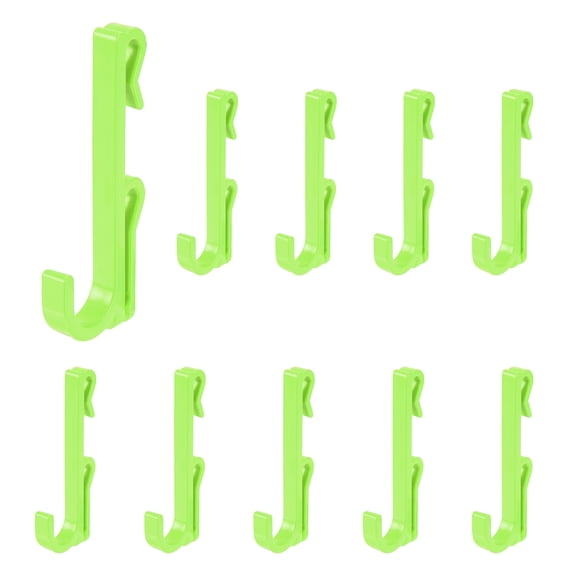Uxcell 10 Grid Wall Hooks, 2.8 Inch Grid Wall Panel Plastic Hook Utility Hooks, Shelf Hooks for Garage Store Warehouse Shop Home Hanging, Green