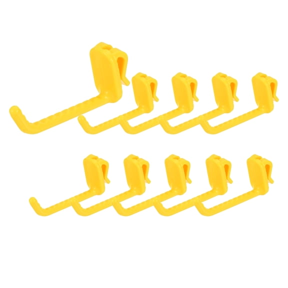 Uxcell 10 Grid Wall Hooks, 3 Inch Grid Wall Panel Plastic Hook Utility Hooks, Shelf Hooks for Garage Store Warehouse Shop Home Hanging, Yellow