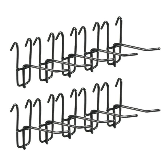 Uxcell 10 Pcs Grid Wall Hooks 4 inch Grid Wall Panel Display Hooks for Grid Wall Accessory Display Rack Black