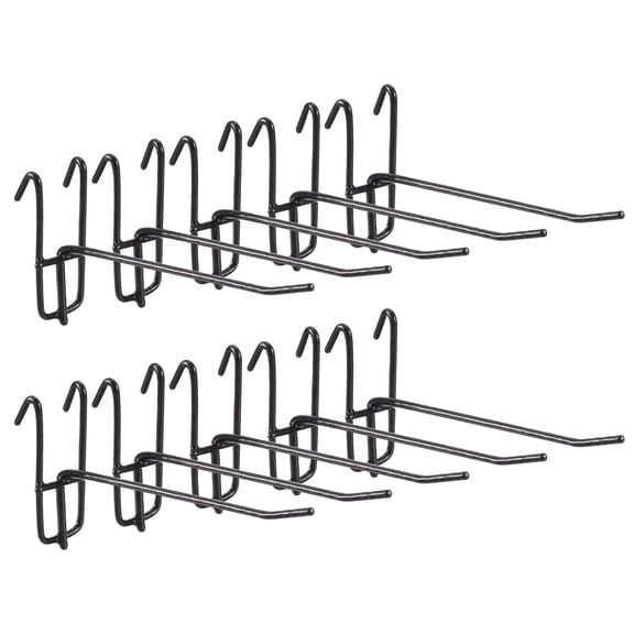 Uxcell 10 Pcs Grid Wall Hooks 6 inch Grid Wall Panel Display Hooks for Grid Wall Accessory Display Rack Black
