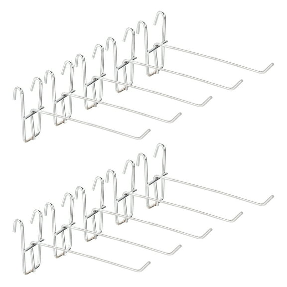 Uxcell 10 Pcs Grid Wall Hooks 6 inch Grid Wall Panel Display Hooks for Grid Wall Accessory Display Rack Silver