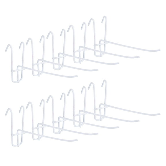 Uxcell 10 Grid Wall Hooks, 6 Inch Grid Wall Panel Display Hooks for Grid Wall Accessory Display Rack for Retail Stores, Home Office, Garage Storage, White