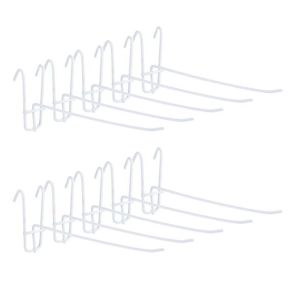 Uxcell 10 Pcs Grid Wall Hooks 8 inch Grid Wall Panel Display Hooks for Grid Wall Accessory Display Rack White