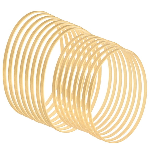 Uxcell 10 Inch 12 Inch Wooden Bamboo Floral Hoop Rings 16Pcs in 1 Set
