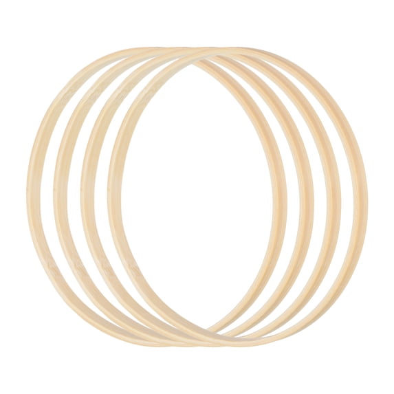 Uxcell 10 Inch Bamboo Macrame Floral Hoop Craft Rings for DIY Dream ...