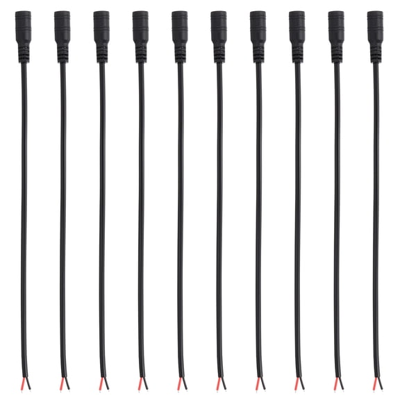 Uxcell 10 Inch DC Power Cable, 20 Pcs 5.5mm x 2.1mm Barrel Plug Socket Cables DC Female Plug to Bare Wire Open Adapter