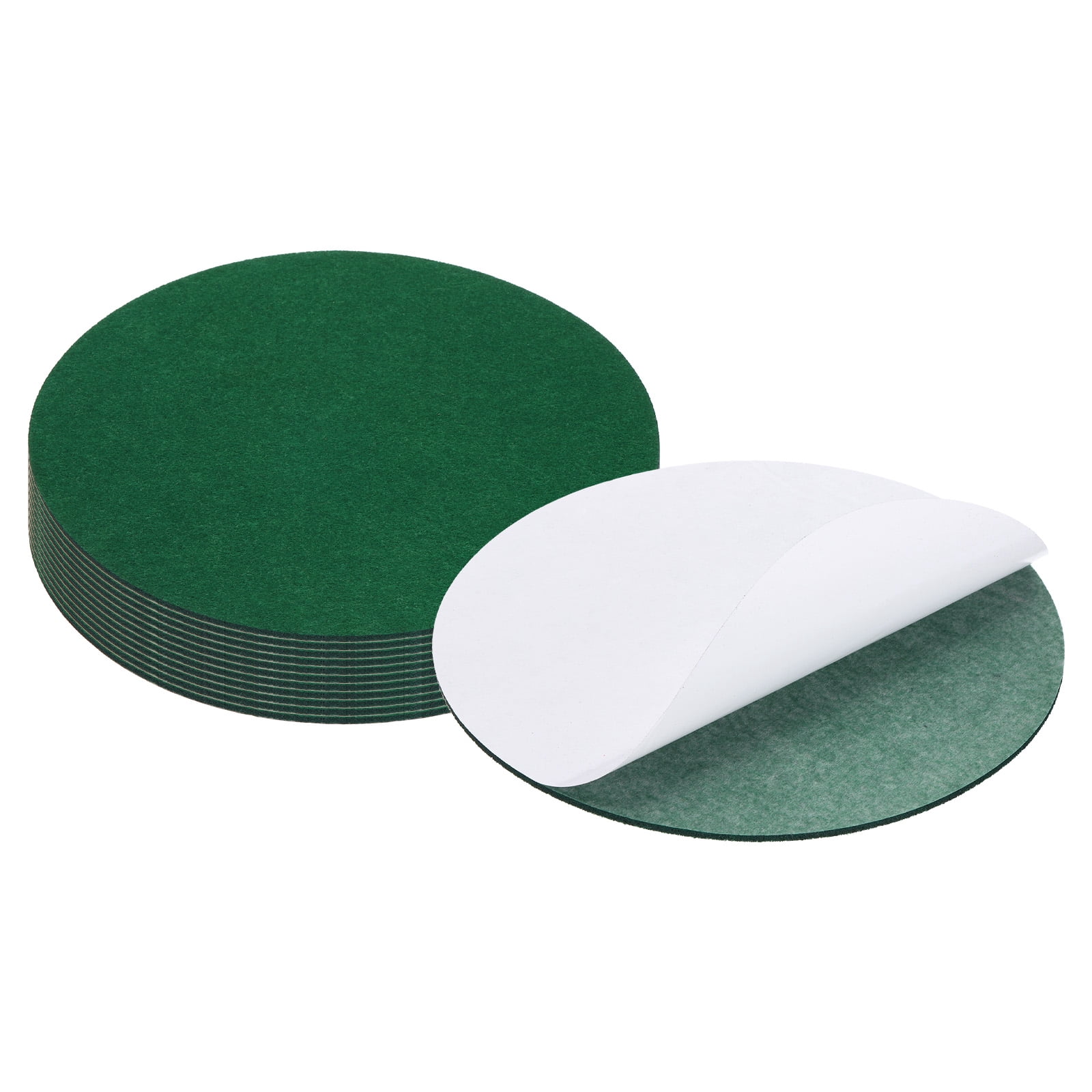 Uxcell 10 Inch Diameter Lamp Base Felt, 12Pack 3mm Thickness Round Soft Adhesive Felt, Dark Green
