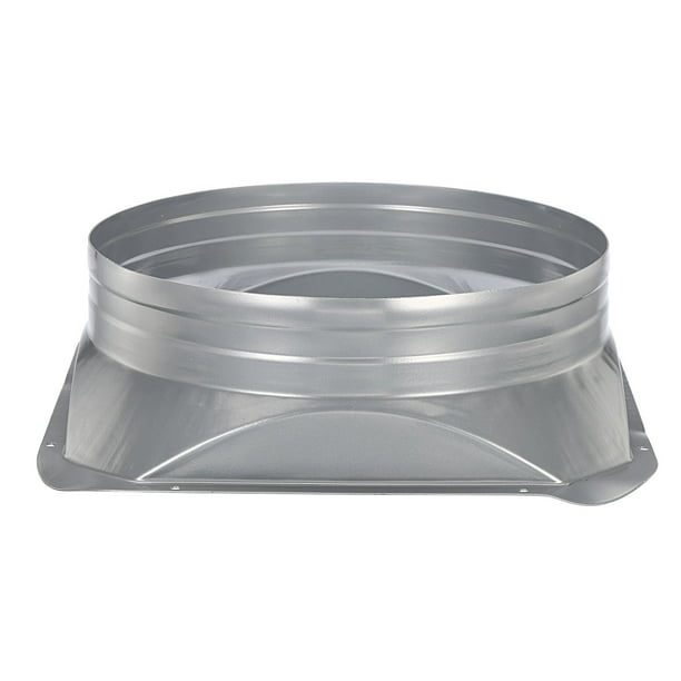 Uxcell 10 Inch Duct Connector Flange Square to Round Interface Metal Straight Pipe Air Duct
