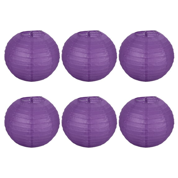 Uxcell 10 Inch Folding Hanging Wedding Home Party Paper Lanterns Dark Purple 6 Pack