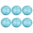 thumbnail image 1 of Uxcell 10 Inch Folding Hanging Wedding Home Party Paper Lanterns Light Blue 6 Pack, 1 of 7