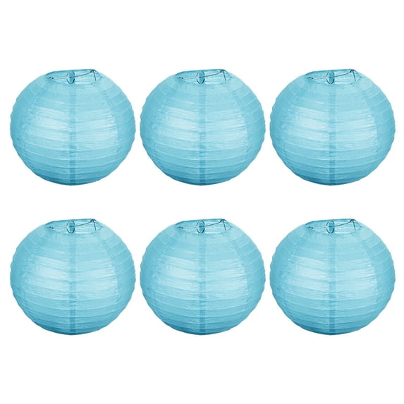 Uxcell 10 Inch Folding Hanging Wedding Home Party Paper Lanterns Light Blue 6 Pack