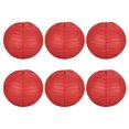 thumbnail image 1 of Uxcell 10 Inch Folding Hanging Wedding Home Party Paper Lanterns Red 6 Pack, 1 of 7