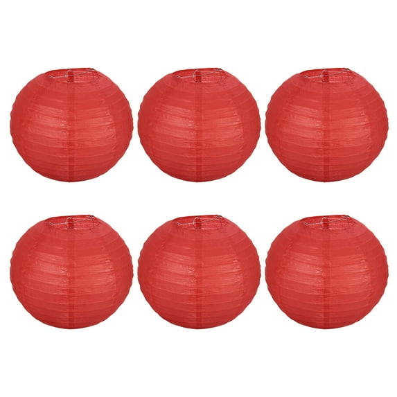 Uxcell 10 Inch Folding Hanging Wedding Home Party Paper Lanterns Red 6 Pack
