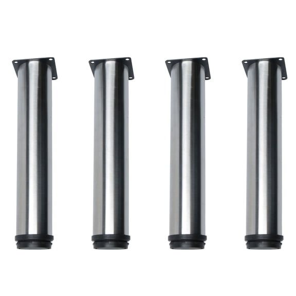Uxcell 10 Inch Furniture Legs Stainless Steel Feet Sofa Wardrobe Shelves Leg Replacement Height Silver Tone, 4 Pack