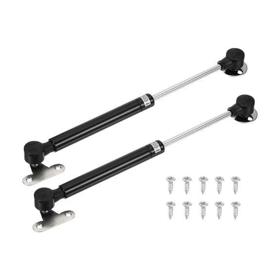 Uxcell 10 Inch Gas Struts for Cabinets, 2 Pcs Gas Spring Shocks Lift Supports 100N/22lb Closing Hinges Heavy Lid Stay for Furniture Cabinet Door Kitchen Toy Box, Black