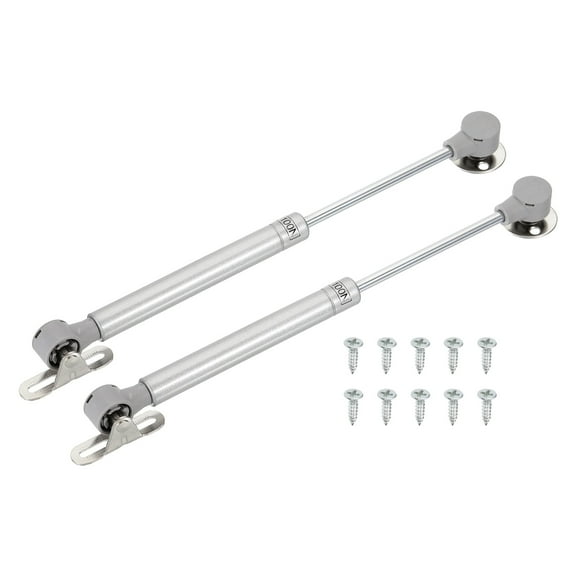 Uxcell 10 Inch Gas Struts for Cabinets, 2 Pcs Wood Gas Spring Shocks Lift Supports 100N/22lb Closing Hinges Heavy Lid Stay for Furniture Cabinet Door Kitchen Toy Box, Silver
