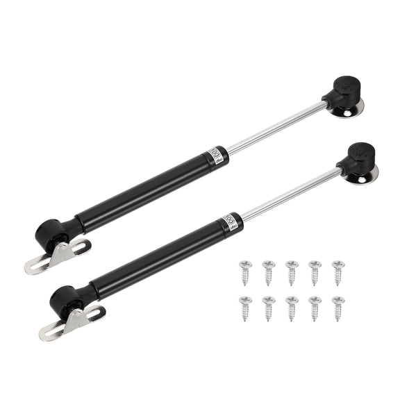 Uxcell 10 Inch Gas Struts for Cabinets, 2 Pcs Wood Gas Spring Shocks Lift Supports 100N/22lb Closing Hinges Heavy Lid Stay for Furniture Cabinet Door Kitchen Toy Box, Black