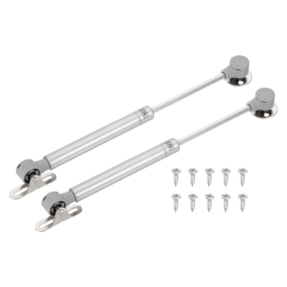 Uxcell 10 Inch Gas Struts for Cabinets, 2 Pcs Wood Gas Spring Shocks Lift Supports 20N/4lb Closing Hinges Heavy Lid Stay for Furniture Cabinet Door Kitchen Toy Box, Silver