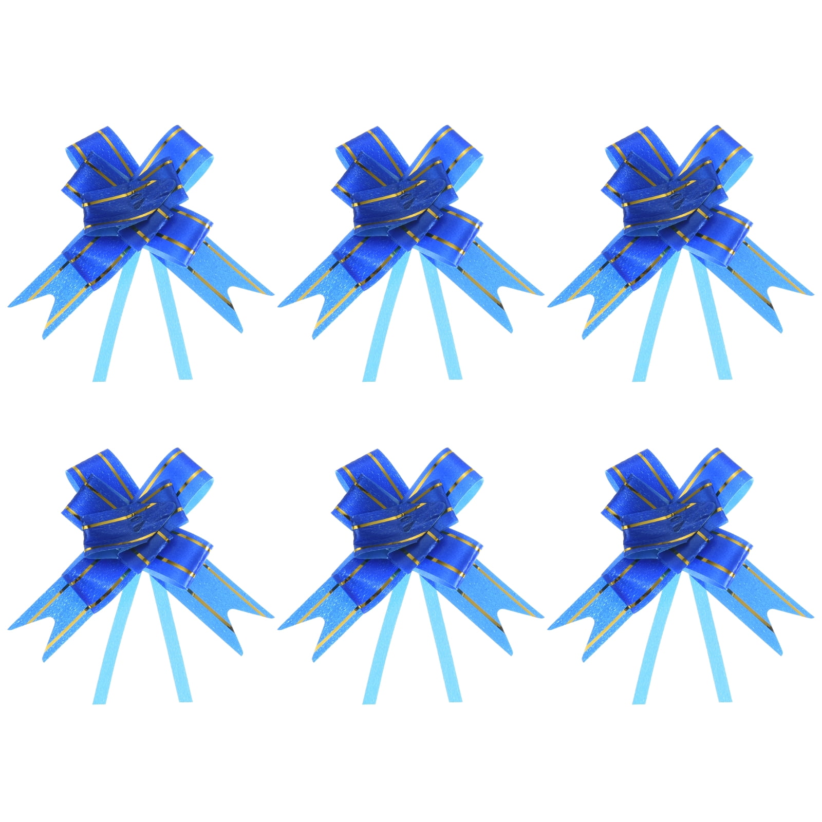 Uxcell 10 Inch Pull Bows Ribbon Gift Wrapping String Gold Thread Style ...