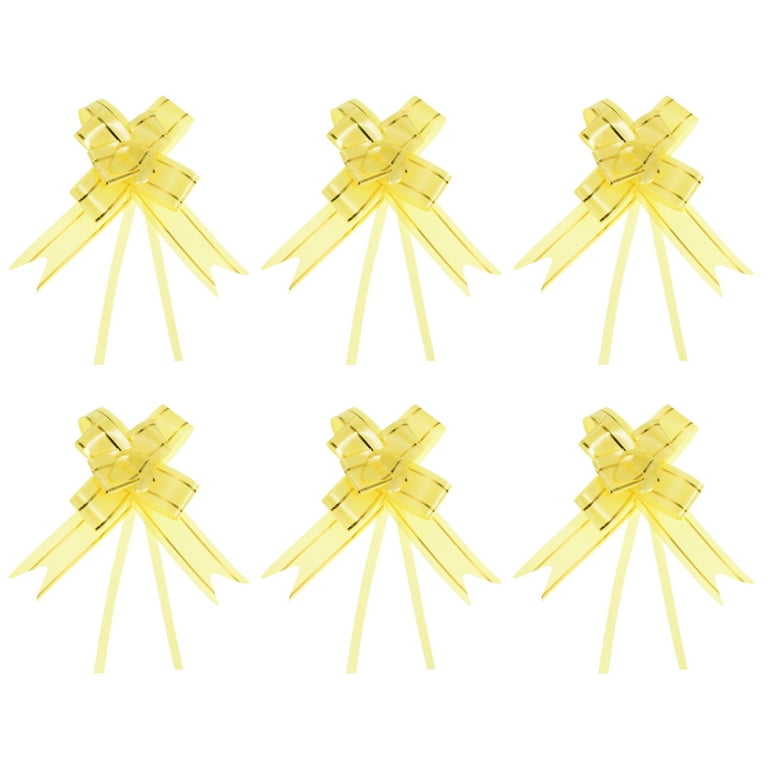 Uxcell 10 Inch Pull Bows Ribbon Gift Wrapping String Gold Thread