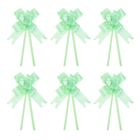 Uxcell 10 Inch Pull Bows Ribbon Gift Wrapping String Rose Pattern Decorative Bow Tie Green 100 Pack