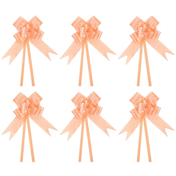 Uxcell 10 Inch Pull Bows Ribbon Gift Wrapping String Rose Pattern Decorative Bow Tie Orange 100 Pack