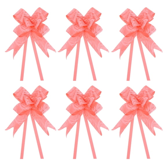 Uxcell 10 Inch Pull Bows Ribbon Gift Wrapping String Rose Pattern Decorative Bow Tie Red 100 Pack