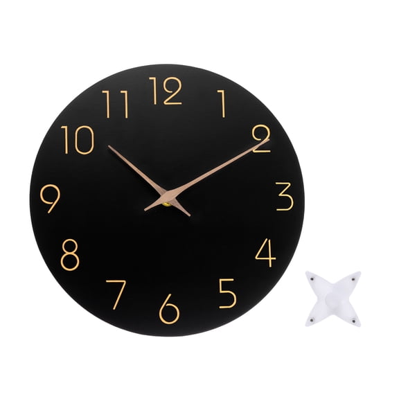 Uxcell 10 Inch Wall Clock, Battery Operated Non-Ticking Round Wall Clocks, Black