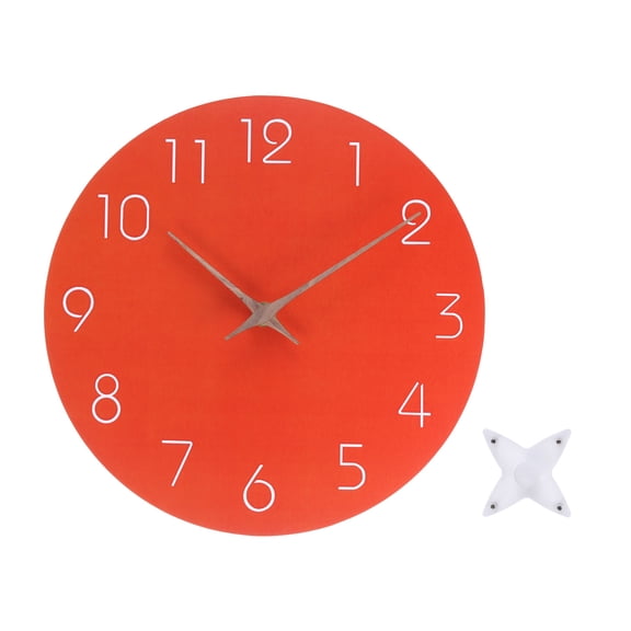 Uxcell 10 Inch Wall Clock, Battery Operated Non-Ticking Round Wall Clocks, Orange