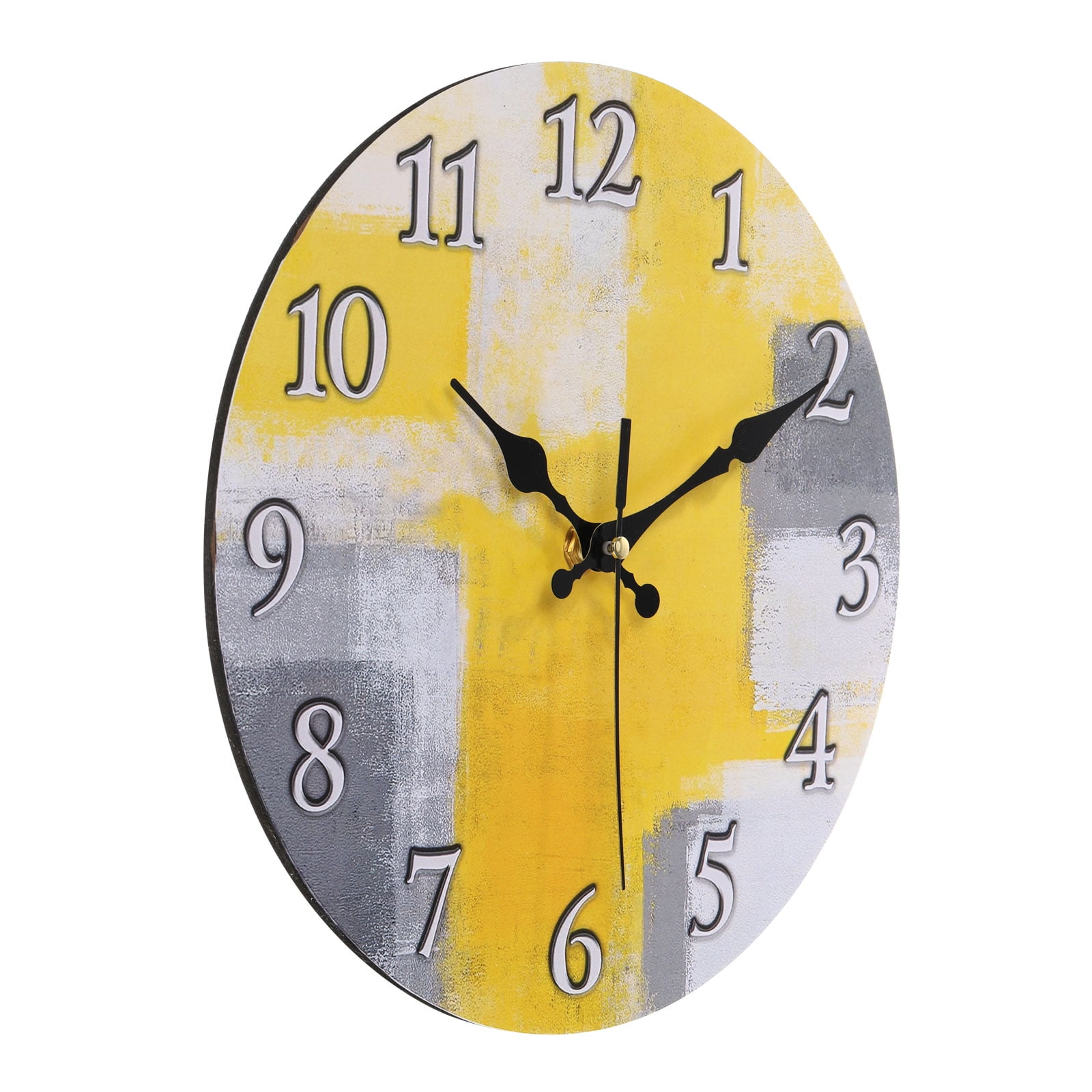 Uxcell 10 Inch Wooden Wall Clock, Quartz Battery Operated Silent Retro