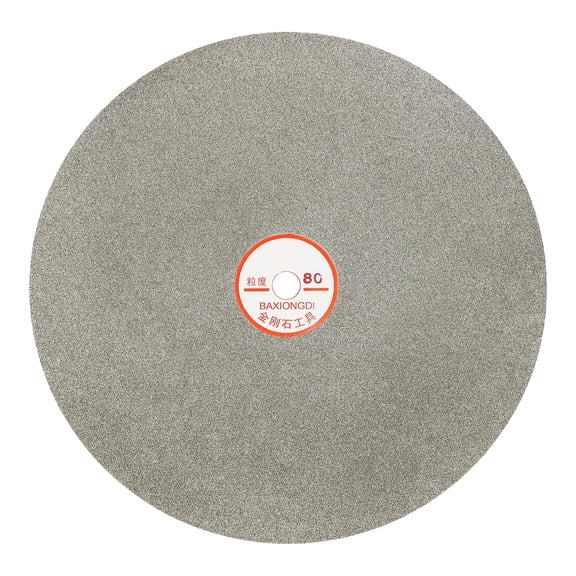 Uxcell 10 Inch x 1/2" Arbor Diamond Flat Lap Disc, 80 Grit Diamond Grinding Disc for Grinder Machine - Lapping Polishing Disc for Sanding Glass Stone Ceramics
