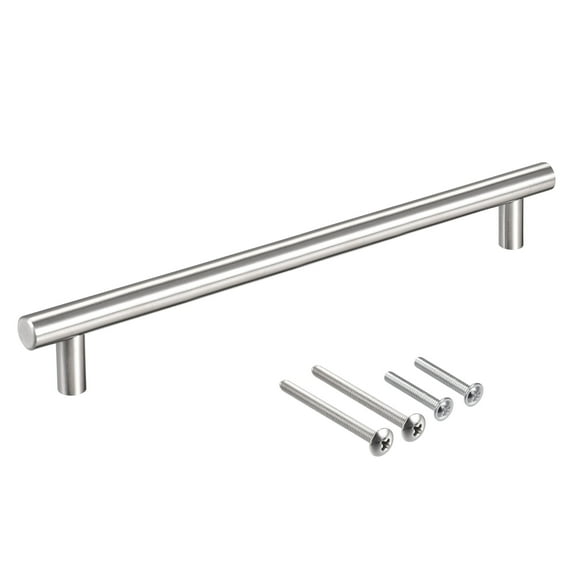 Uxcell 10" Length 6.3" Hole Center Stainless Steel T Bar Pull Handle 12mm Diameter 5 Pack
