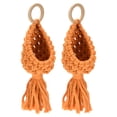 thumbnail image 1 of Uxcell 10" Macrame Hanging Planter Indoor Air Plant Decorative Holder, Orange 2 Pack, 1 of 5