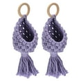 thumbnail image 1 of Uxcell 10" Macrame Hanging Planter Indoor Air Plant Decorative Holder, Purple 2 Pack, 1 of 5