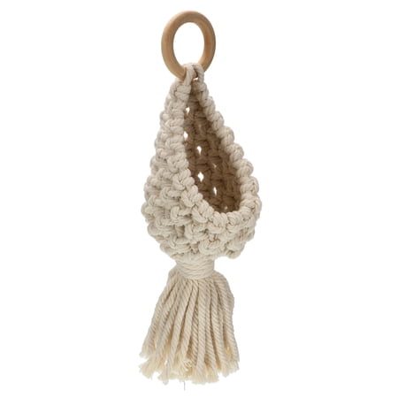 Uxcell 10" Macrame Hanging Planter Indoor Air Plant Decorative Holder, White