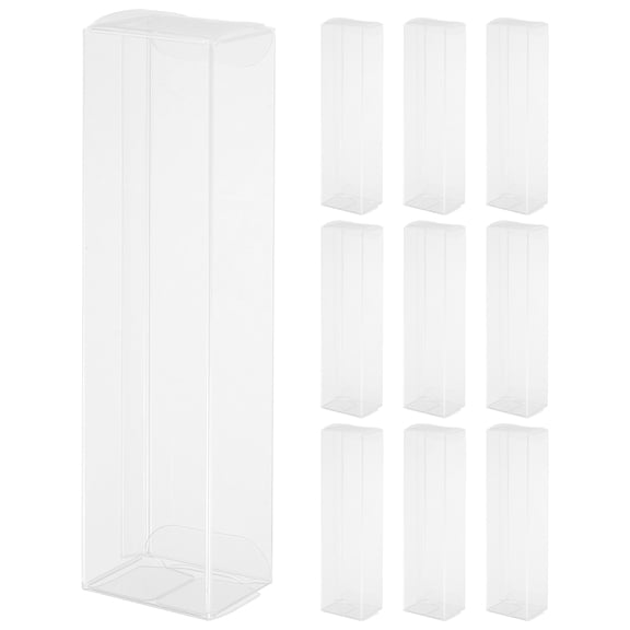 Uxcell 10 PCS Clear Gift 2.4"x1.2"x6.4" Transparent Candy Box Plastic Favor Boxes Packing